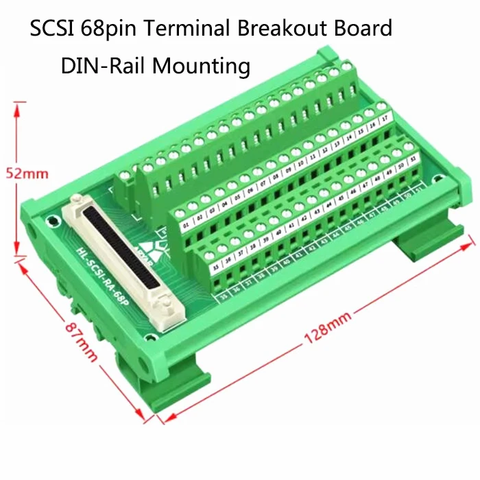 SCSI HPDB68 to VHDCI68 Terminals Adapter Board with Data Cable 0.5M/3M/5M SCSI 68pin Relay Servo module terminal board