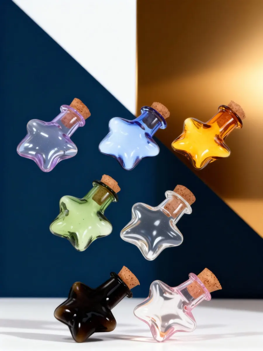 7Pcs Miniature Glass Vials with Cork Mini Wishing Bottles Transparent Tiny Bottles for DIY Message in Bottle Sand Perfume