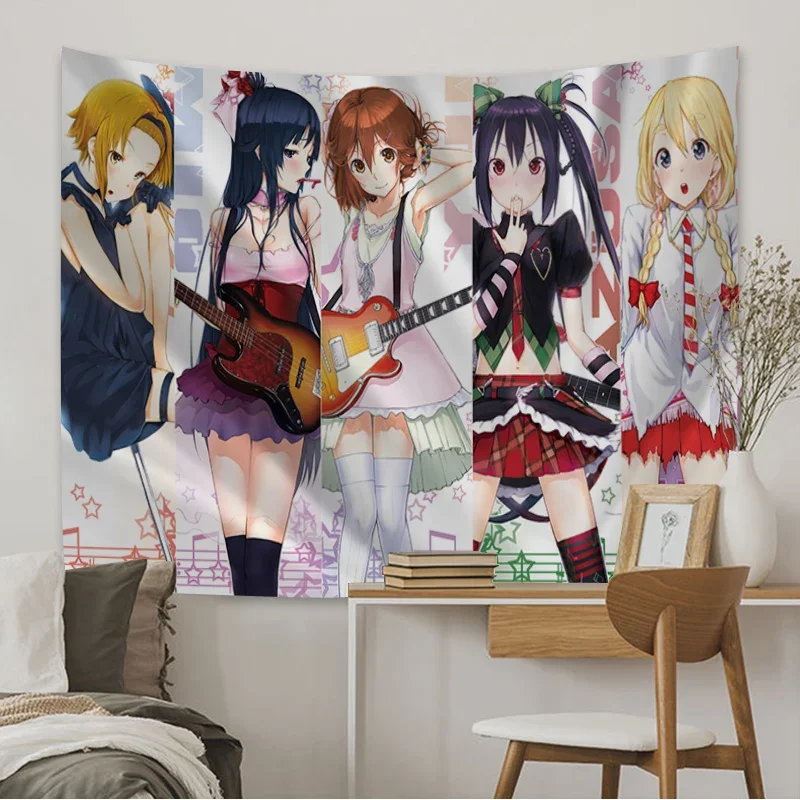 Nuovo K-ON! Anime Cartoon Hanging Tapestry Bohemian Mandala Wall Art Home Party decorativo Japan Game Photo Background Cloth