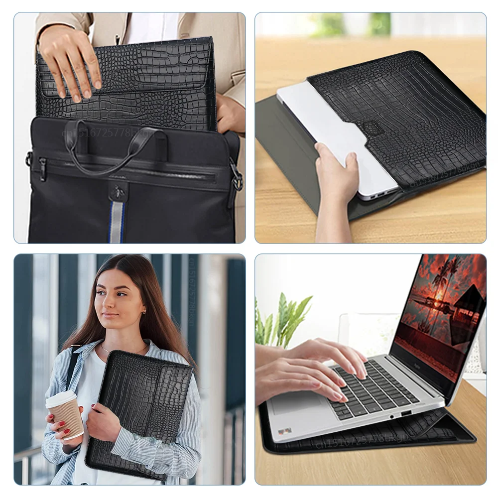 Torba na laptopa do Macbooka Air Pro 13 Etui M1 M2 Stojak na notebooka Pokrowiec 11 14 15 15,6 cala PU Skórzany pokrowiec Torba na tablet komputerowy