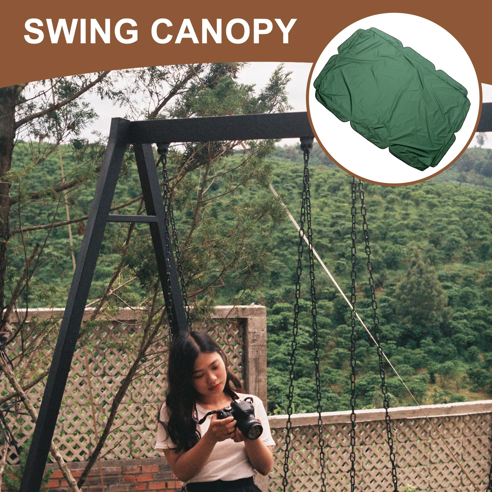 

Swing Cover Waterproof Dustproof Garden Chair Shade Scalloped Edge For Outdoor Patio Backyard Swing Protector Outdoor Furniture