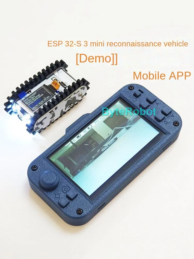 Mini Car Metal Tank Chassis Scout Trolley Tank for ESP32 Vscode Programmable Robot App/Handle Control ESP32-S3 Tractor Crawler