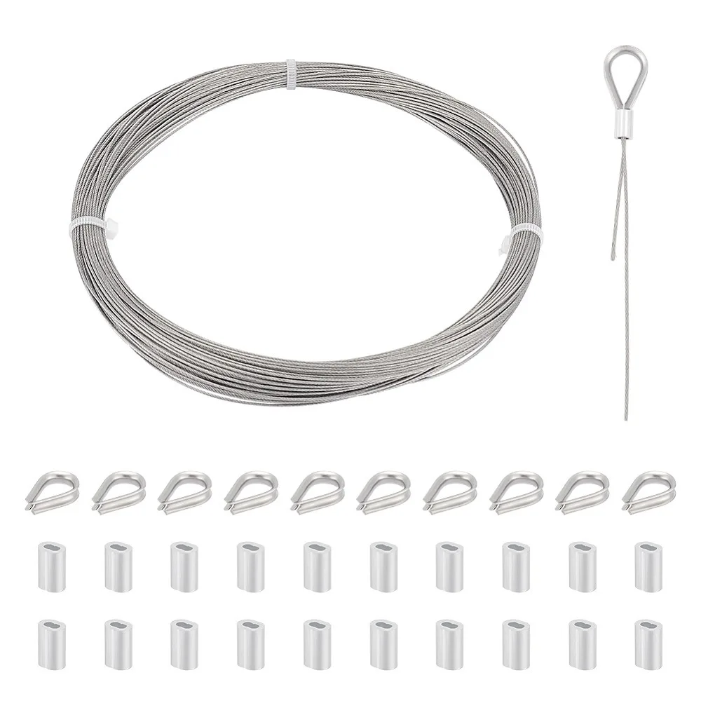 

1set Tiger Tail Wire 304 Stainless Steel Wire Guardian and Protectors Aluminum Slide /Slider Beads