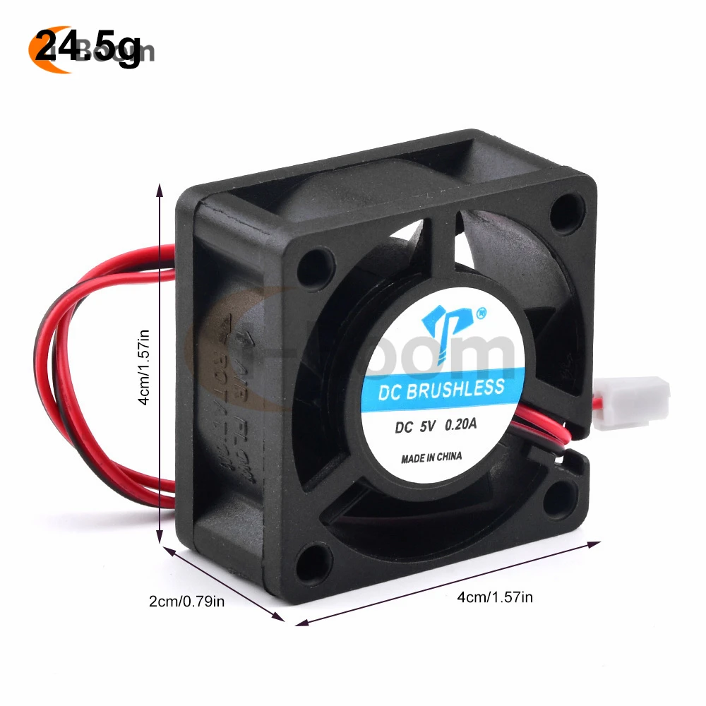 DC4020 DC Cooling Fan 5V 12V 24V 0.15A 0.20A 2-Wire Ball Bearing Inverter Industrial Cooling Fan Silent Fan 4cm*4cm