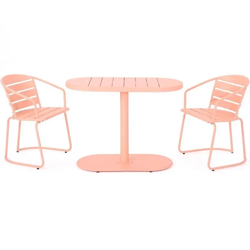 

Internet celebrity dopamine table and chair combination courtyard balcony terrace wrought iron dining table and chair milk tea s
