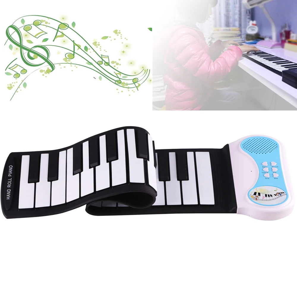 

37 Keys Professional Silicon Flexible Hand Roll Up Piano Electronic Keyboard Organ Gift for Children Music Performance