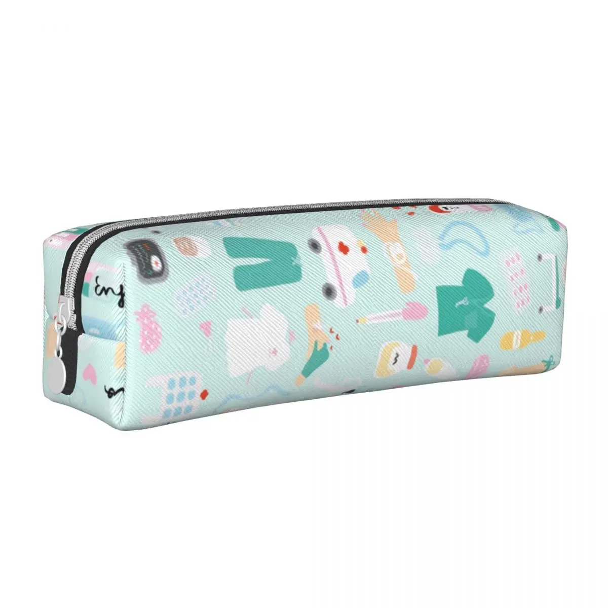 Enfermera En Apuros Pattern Pencil Case New Nurse Medical Doctor Pen Box Bag Student Large Storage Students School Pencil Pouch