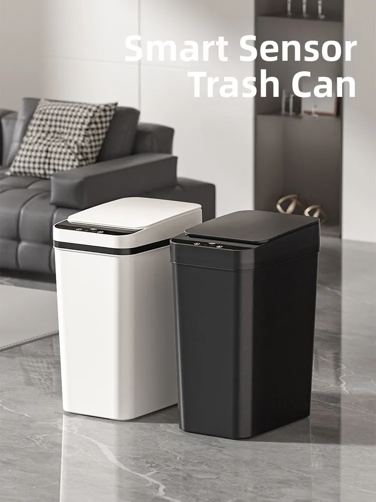 

High-End Luxury Induction Trash Can Large Capacity Kitchen Living Room Automatic Lid Opening Waterproof Odor-Proof Bucket