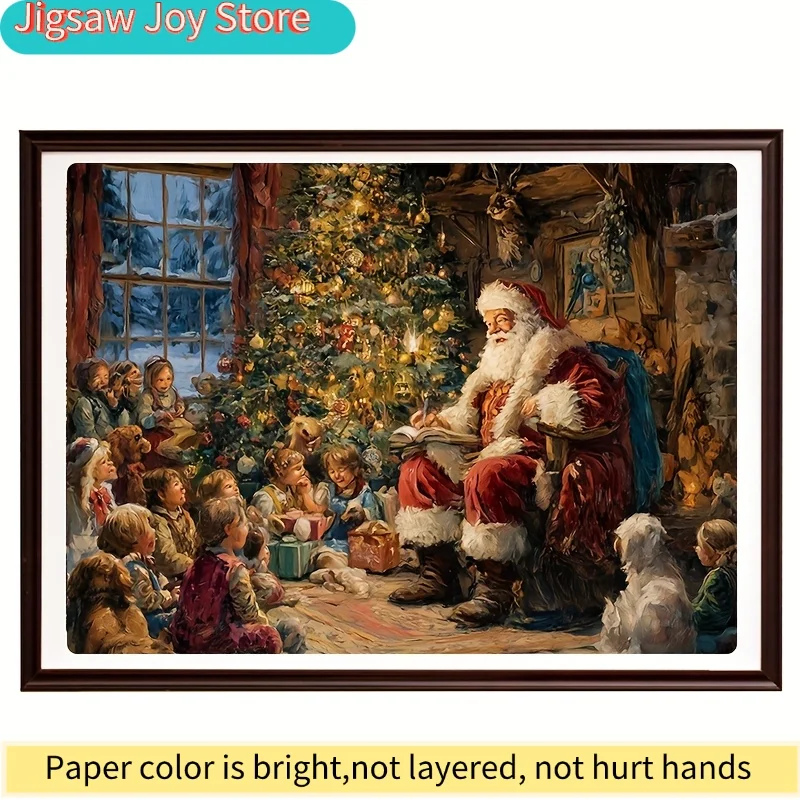 ปริศนา 500 ชิ้นสำหรับผู้ใหญ่ที่มีรูปซานต้า เหมาะสำหรับเกมปาร์ตี้และกิจกรรมต่างๆ โมเสกหลากสีสันสำหรับงานเทศกาลนี้มีขนาด 15