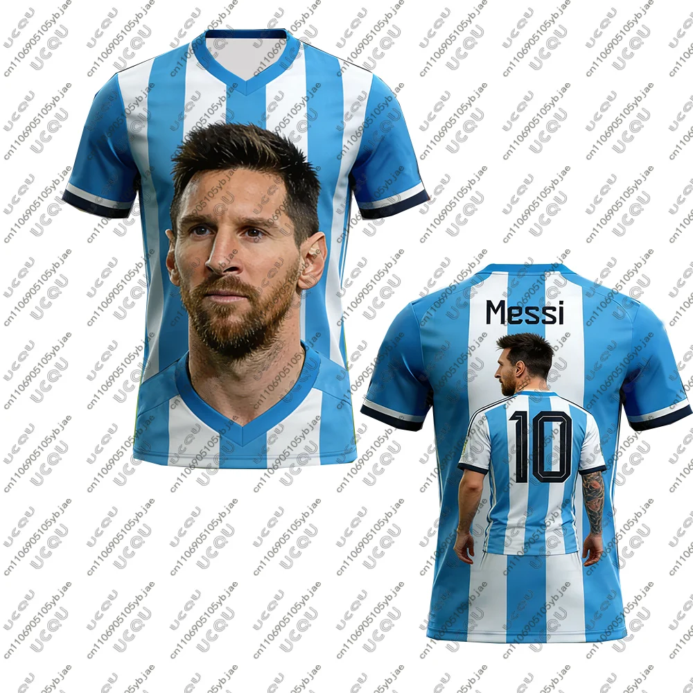 Football Jersey Tee Men Male Soccer Sports Kids Casual Messi 10 Quick-drying Top Gift Argentina Casual Boys Breathable T Shirt