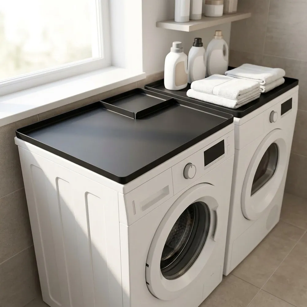 Non Slip Laundry Pad Silicone Washer Mat Home Appliance Spill Protection Layer Easy To for Clean Finish Flexible Rubber Base