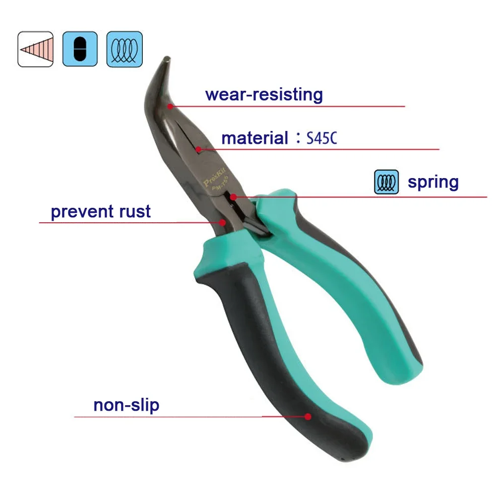 Cutting Pliers S45C Material Curved Nose Pliers Wire Cutters Hand Tools Bending Pliers Curved Wire Wrapping Beading Jewelry