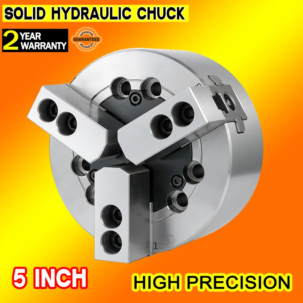 5 Inch Solid Hydraulic chuck 3 jaw power chuck CNC machine tool lathe fixture with flange