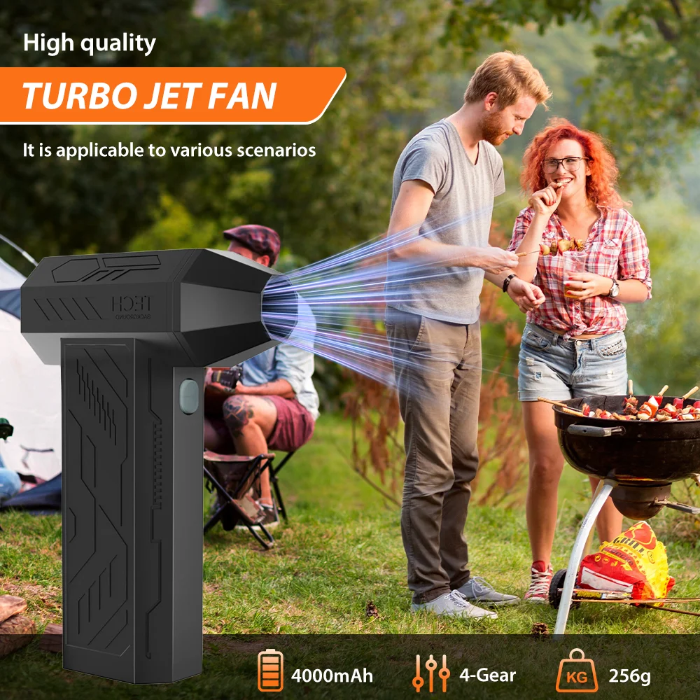 Mini Turbo Violent Fan Rechargeable 1000000 RPM 4 Gear Brushless Motor Air Blower Turbo Jet Fan Portable Handheld Dust Blower