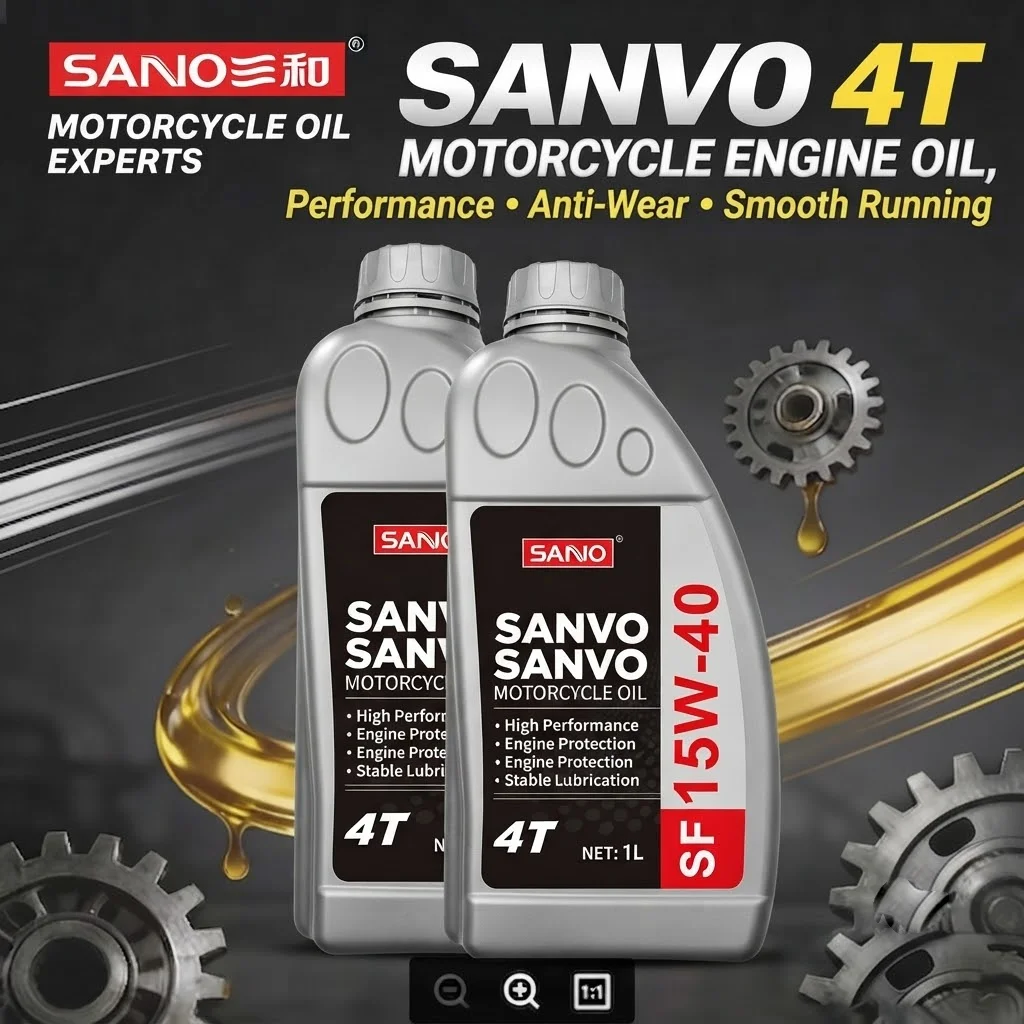 2pcs SANVO 15W-40 4T Motorcycle Oil | Hydrogenated Synthetic | Anti-Wear | Smooth Engine Running