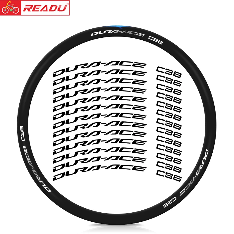 READU Road Bike R9270-DA C36 RIM Sticker Bicycle Wheel Set Stickers Personalized Decoration Waterproof Sunscreen Cycling Decals