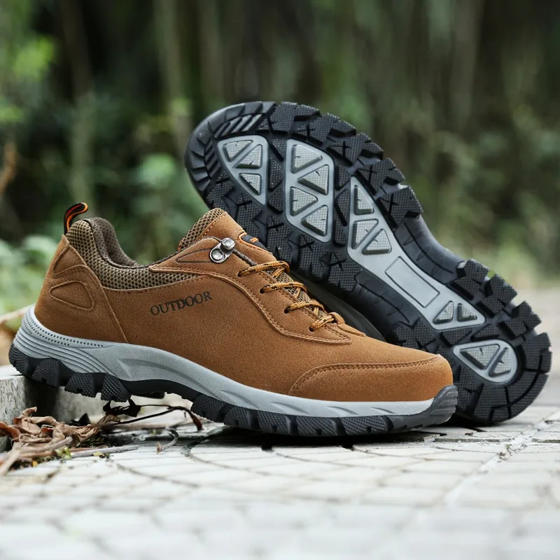 

Comfortable Low-Top Men's Hiking Shoes Outdoor Sports Casual Shoes Large Size Walking Off-Road Shoes Rubber Outsole Leather Upgr