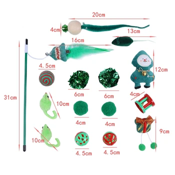 Pet Cat Christmas Combo Small Toys Pet Interactive Holiday Plush Toys Christmas Stocking Toy Combo Set 3