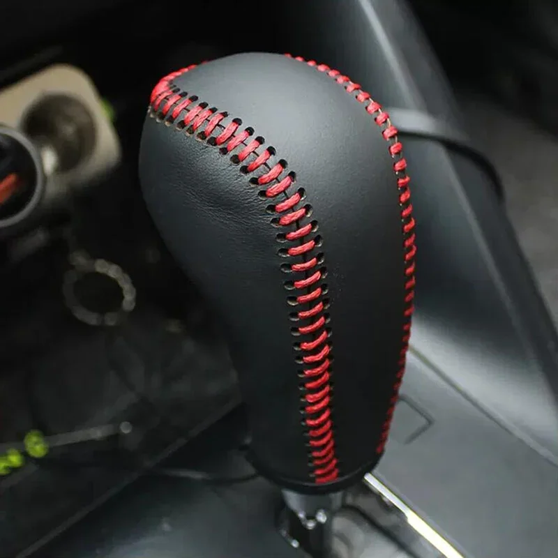 

Car Gear Shift Knob Cover For Hyundai Ix35 Sonata 8 2010-2015 Leather Gearbox Shift Knob Cover Gearbox Handle Cover