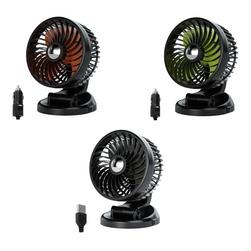 

R53D Table Fan USB 5V 12V 24V Car Fan Vehicle Fan/Auto Car Truck 360° Rotation