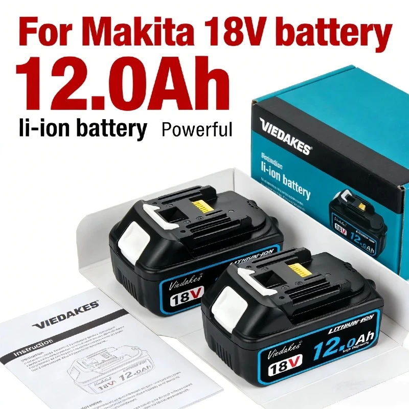 

18V 12.0Ah for Makita 18v Battery Lithium Ion Battery Replacement BL1860B BL1850B BL1830B BL1815 Power Tool Batteries