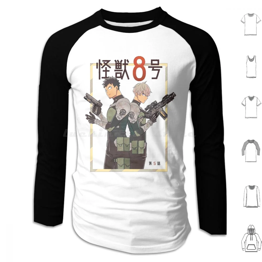 Kafka Hibino X Leno Ichikawa-Kaiju No 8 Hoodies Long Sleeve Anime Manga Kaiju No 8 8 Kaijuu Kafka Hibino Mina Ashiro