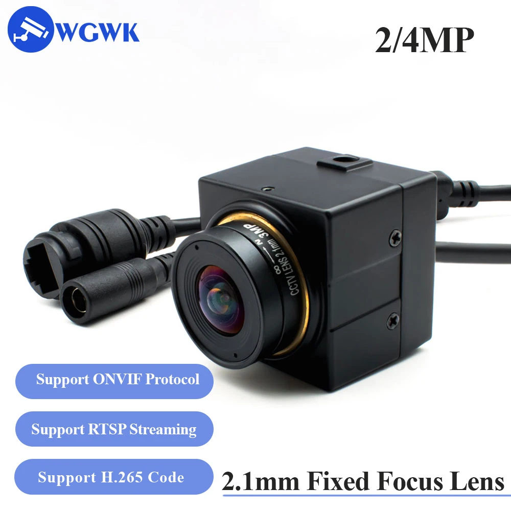 WGWK Mini Camera Security Protection CCTV POE H.265 With 2.1mm Fixed Focus CS Lens P2P IP Camera POE48V Onvif Industrial Camera