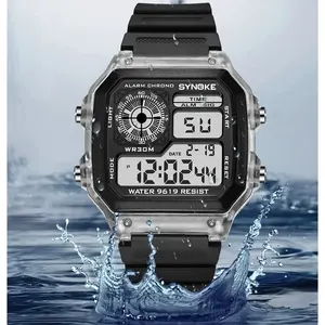Synoke-Digital Clocks for Men, Luminous, Multifunctions, Waterproof, Chronograph, Wrist Watch, Outdoor, Running, Student, 7 Lights 8 Main Sales Military Clock - №8