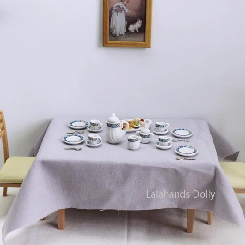 Dollhouse Miniature รายการครัวมินิเซรามิคชุดชาถ้วยมินิอาหารเล่นฉากสําหรับตุ๊กตาเฟอร์นิเจอร์อุปกรณ์เสริม