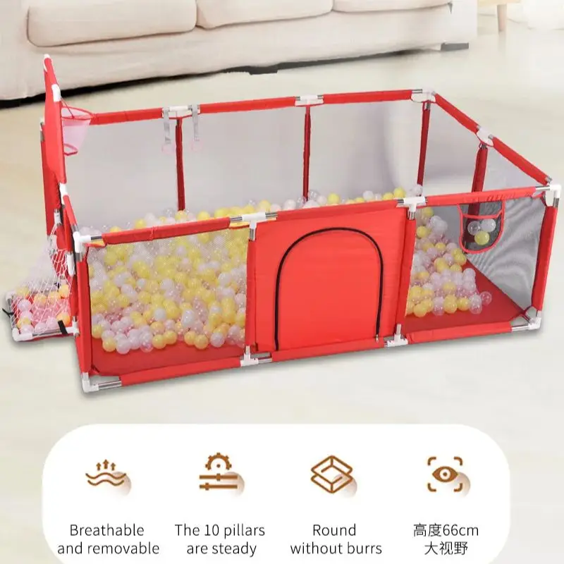 IMBABY บทกวีของเด็กพร้อมโฟมป้องกัน Babys รั้วความปลอดภัยเด็ก Ball Pit บทกวีพร้อมมุ้งกันยุงสนามเด็กเล่น