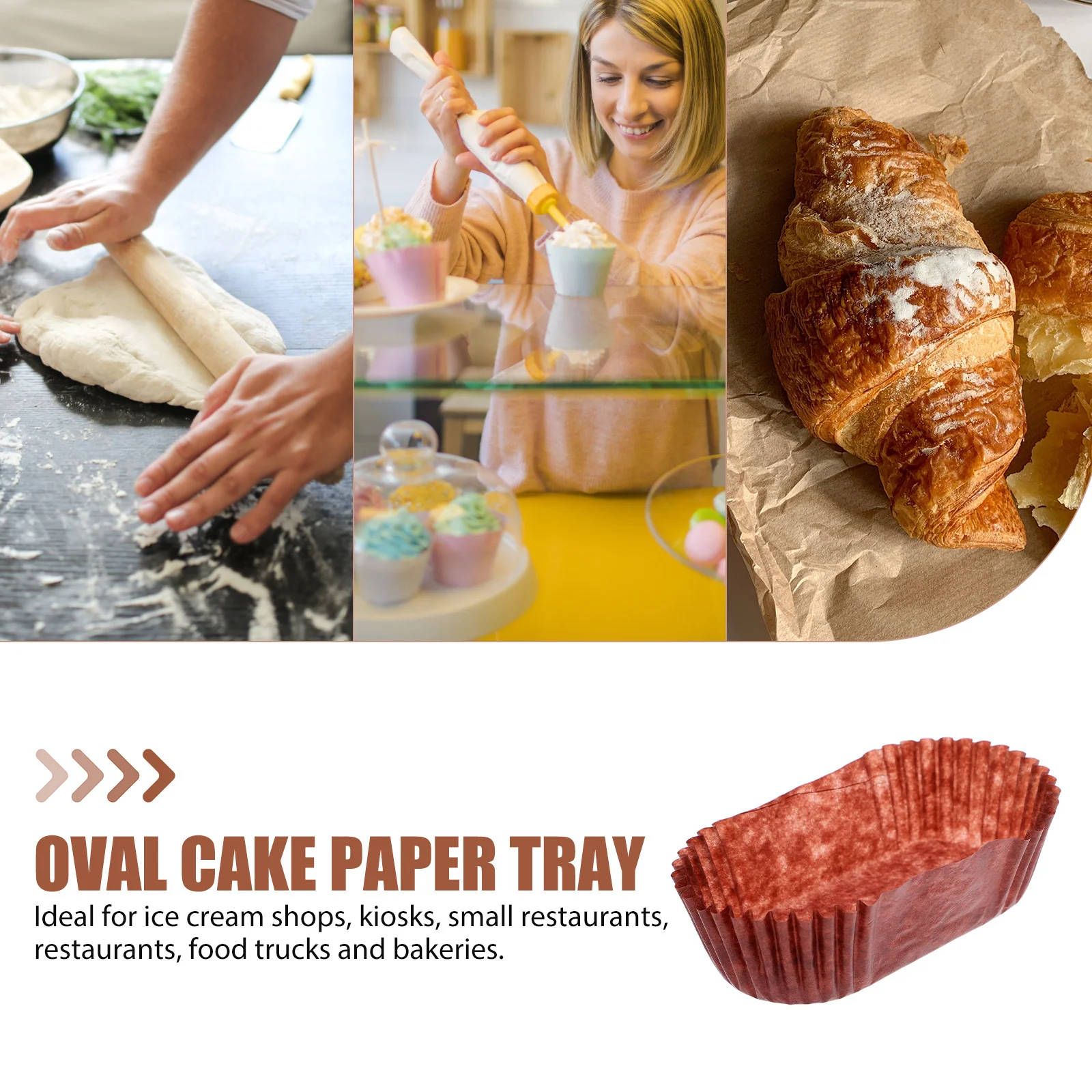 

1000pcs Cake Cup Oval Boat Shape Baking Cups High Temperature Oil Proof Waterproof Muffin Liners For Birthday Wedding Party Ice