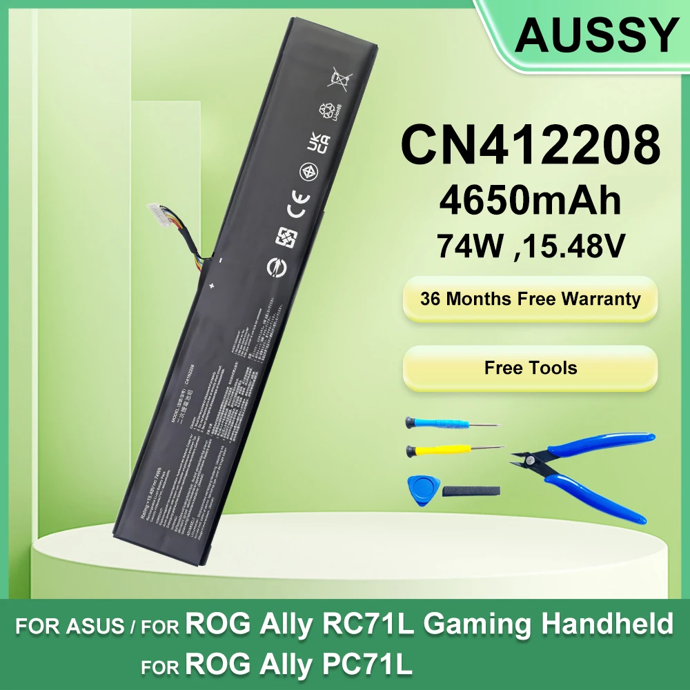 

Battery C41N2208 For ASUS ROG ALLY Gaming Handheld series of RC71L/PC71L Expand high capacity of 74Wh mod upgrade Free all Tools