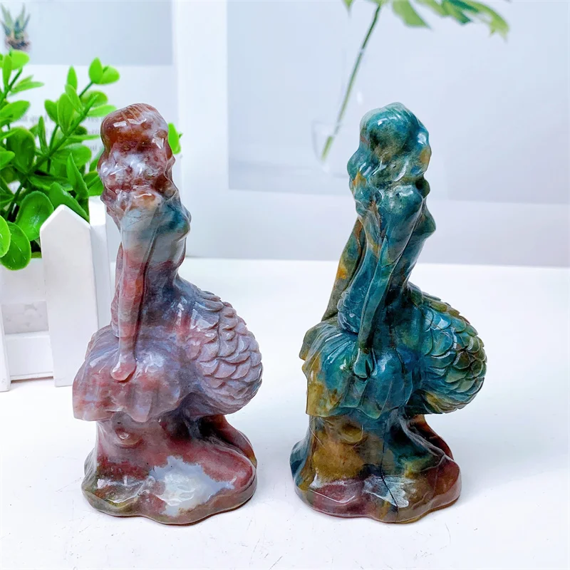 Imagem -05 - Estátua da Sereia Jasper do Oceano Natural Cura de Cristal Estética Feng Shui Decoração do Lar Presente Reiki 12cm 1pc