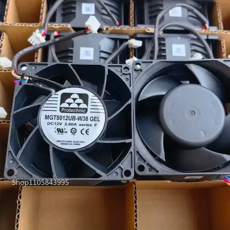for Yongli MGT8012UB-W38 12V 2.6A 8038 Waterproof High Air Volume Cooling Fan for Motorcycle Modified Radiator