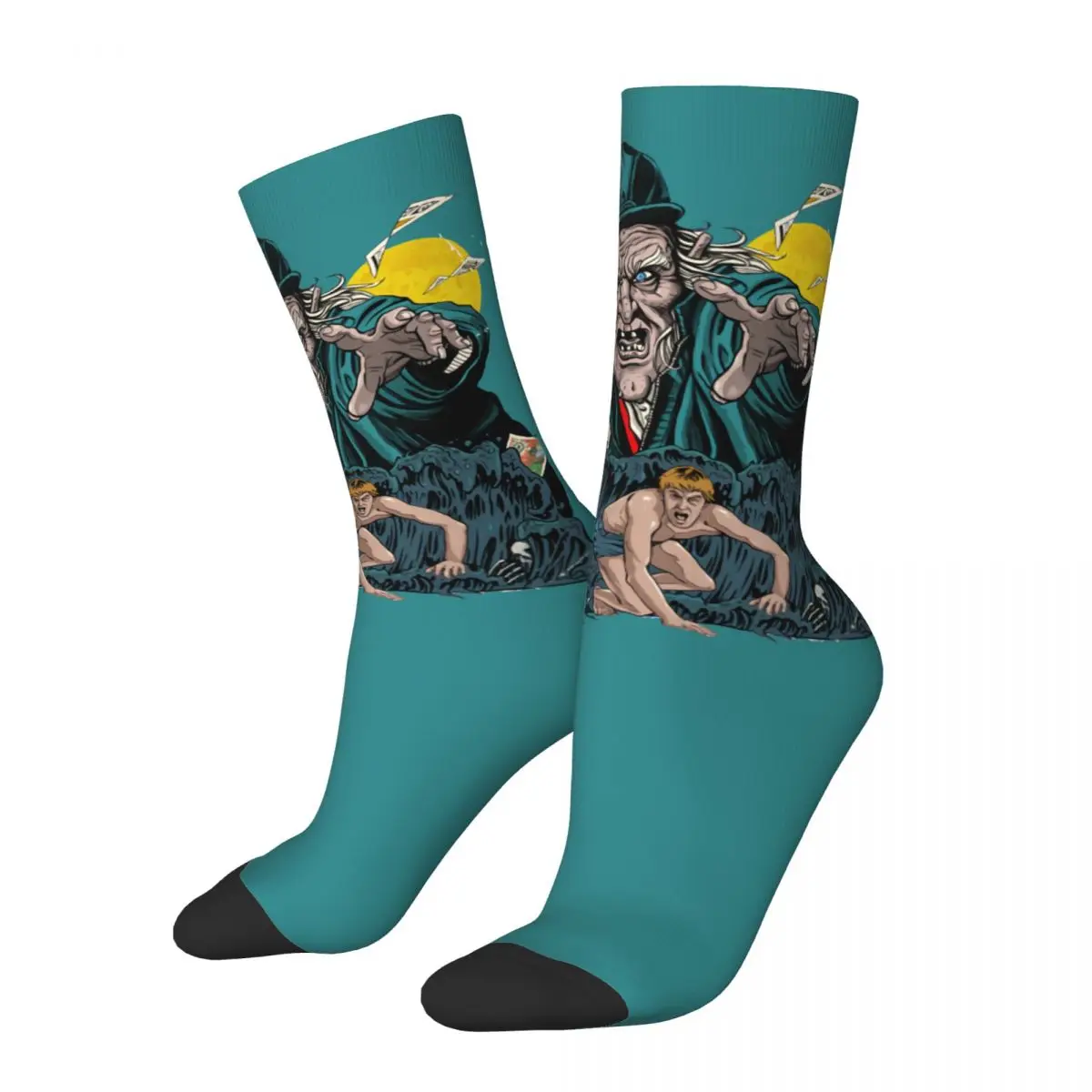 Hip Hop Vintage Wave Crazy Men's Compression Socks Unisex Creepshow Billy 1982 Horror Film Street Style Pattern Crew Sock