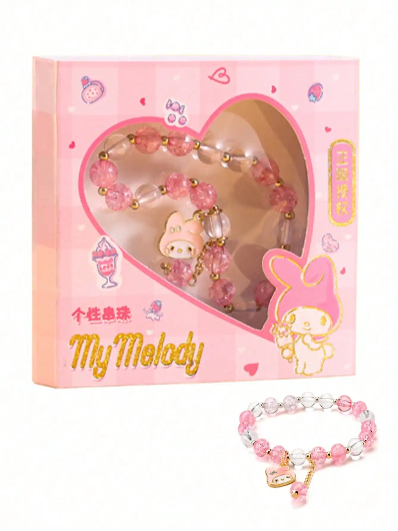 1 stuk Kuromi Cinnamoroll Melody Kleurrijk met Sneeuwvlok Kraal Anime Cartoon Dames Trendy Kralenketting Accessoires