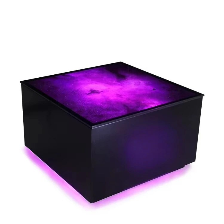 

Hotel Lobby square Tempered Glass Top Coffee Tables Lounge Furniture