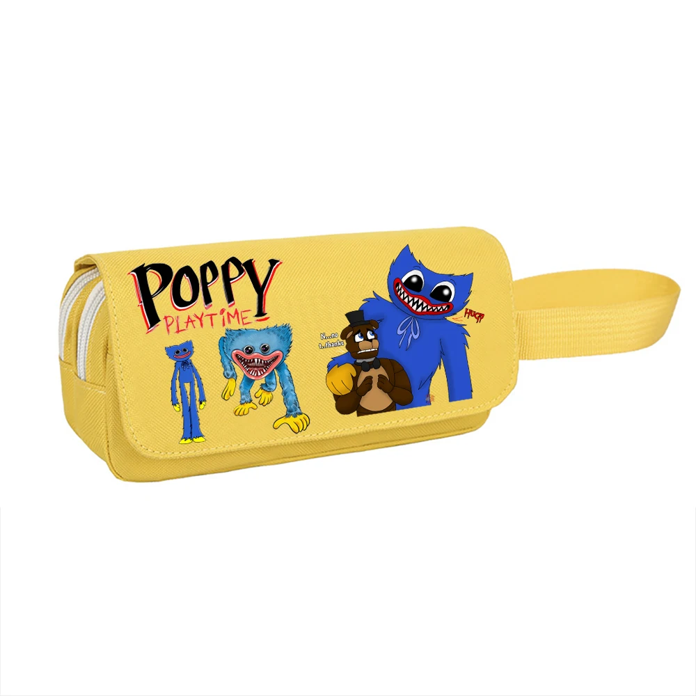 Anime Cartoon Poppy Playtime Pencilcase Huggy Wuggy Pencil Bag Boy Girl Student Stationery Pouch School Game Supplies