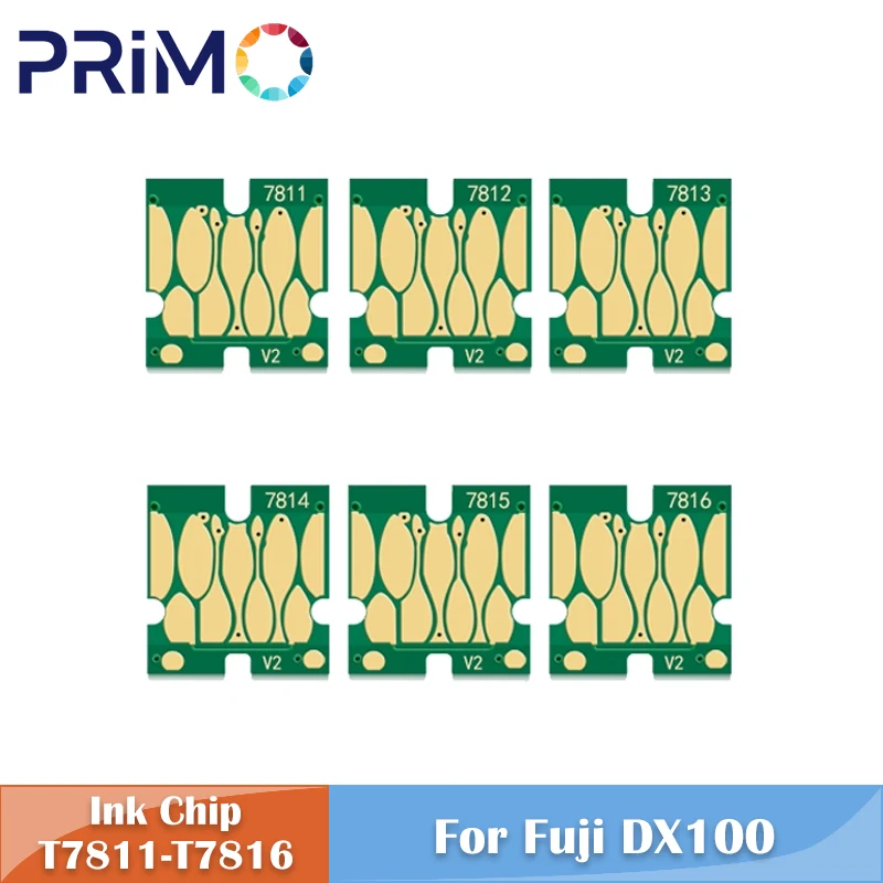 

T7811-T7816 Чип картриджа с чернилами для Fujifilm Frontier-S DX100 Fuji DX100 DX-100 DX 100 K C M Y SB Розовый