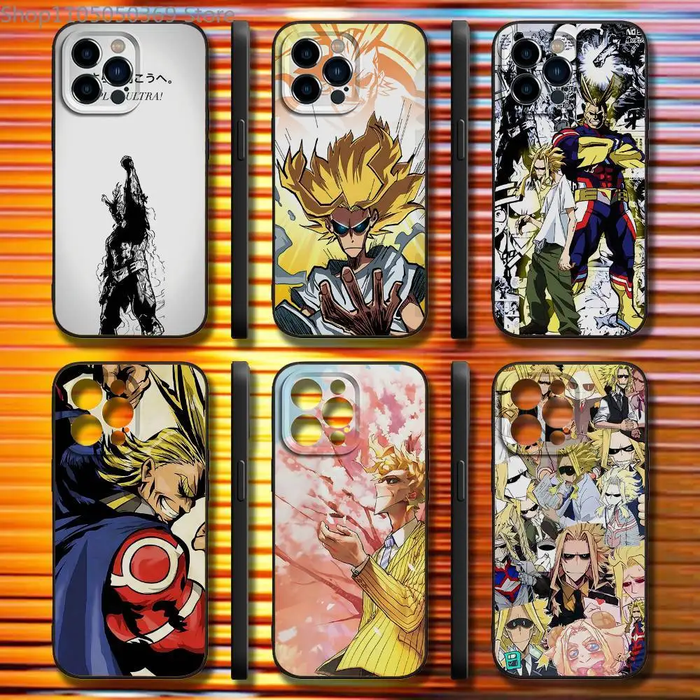 

Toshinori Yagi MHA All Might Phone Case For iPhone 17,16,15,14,13,12,11,Pro,Max,Plus,X,XS,SE4,E,Mini,Soft Black Case