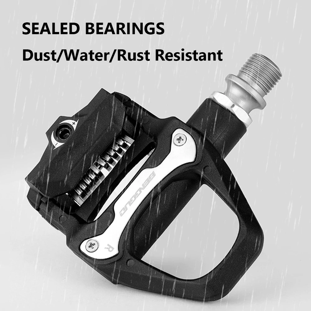 1 زوج مختومة تحمل الدواسات قفل الذاتي مكافحة زلة سبائك الألومنيوم الدواسات مقاوم للماء منصة واسعة الدواسات الطريق الجبلية الدراجات أجزاء #4