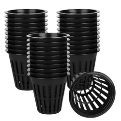 Filet de jardin à mailles fendues de 2 pouces, 50/100 pièces, filets ronds normalisés pour culture hydroponique, paniers à mailles fendues