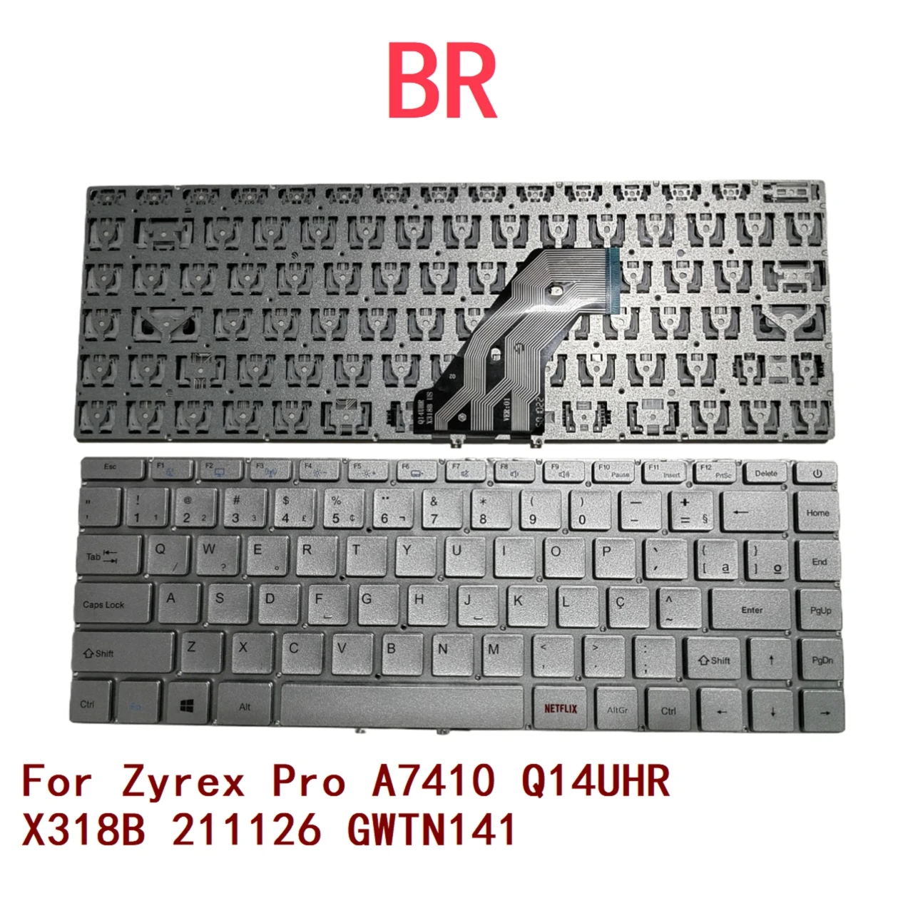 New Brazil Laptop Keyboard For Zyrex Pro A7410 Q14UHR X318B 211126 GWTN141 Notebook PC Replacement