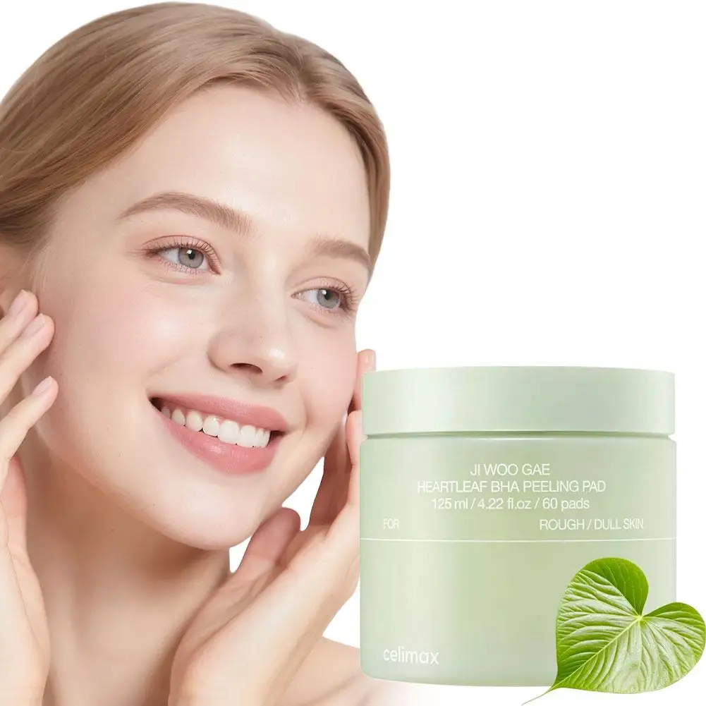 

60 шт. Celimax Ji.Woo.Gae Heartleaf Bha Peeling Pad Натуральные растительные эссенции Увлажняющие подушечки помогают восстановлению баланса воды и масла