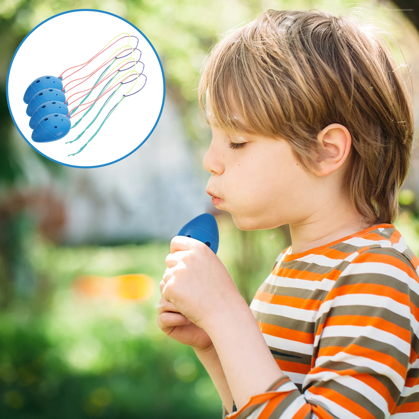 

4 Pcs Mini Ocarina 6 Hole Plastic Portable Kids Gifts Blue Color Musical Instrument Beginner Practice