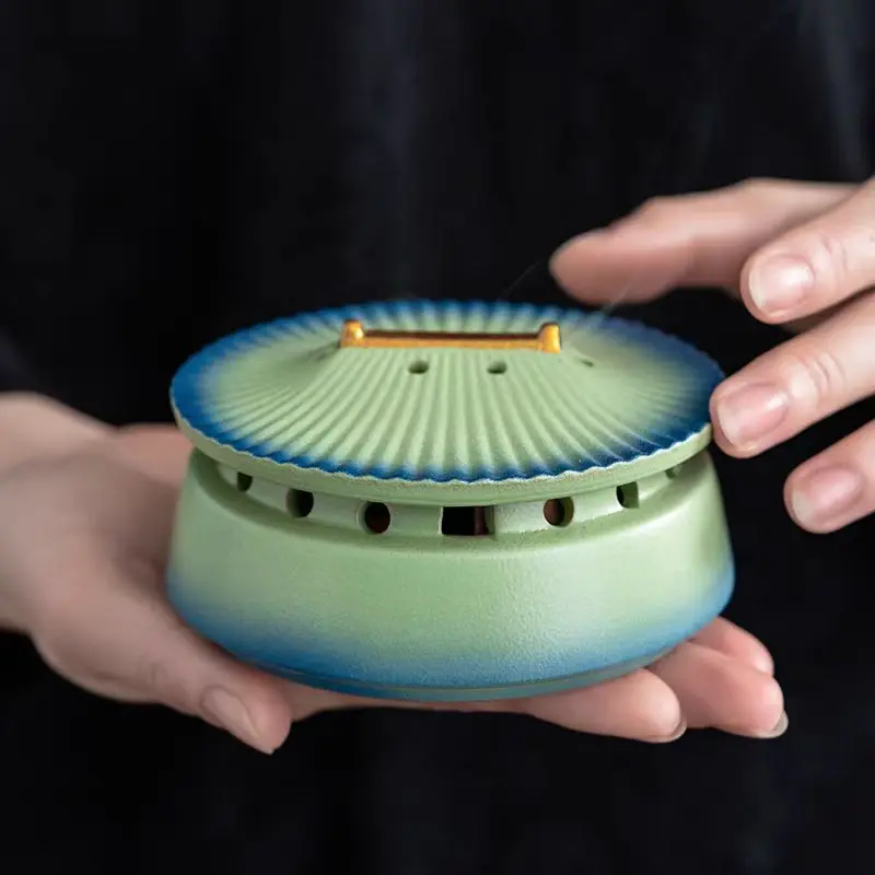 Forbidden City Temple of Heaven Creative Burner Ceramic Household Antique Style Indoor Sandalwood Coil Incense Tower Aro