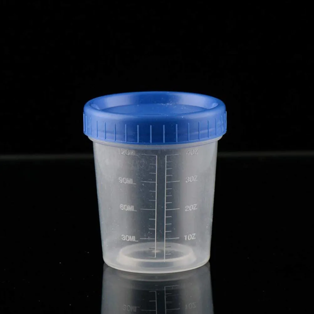 

25Pcs Test Cups Plastic 120ml Urine Sealed Specimen Containers Leak Proof for Medical Pathology Histology Cytology Samples