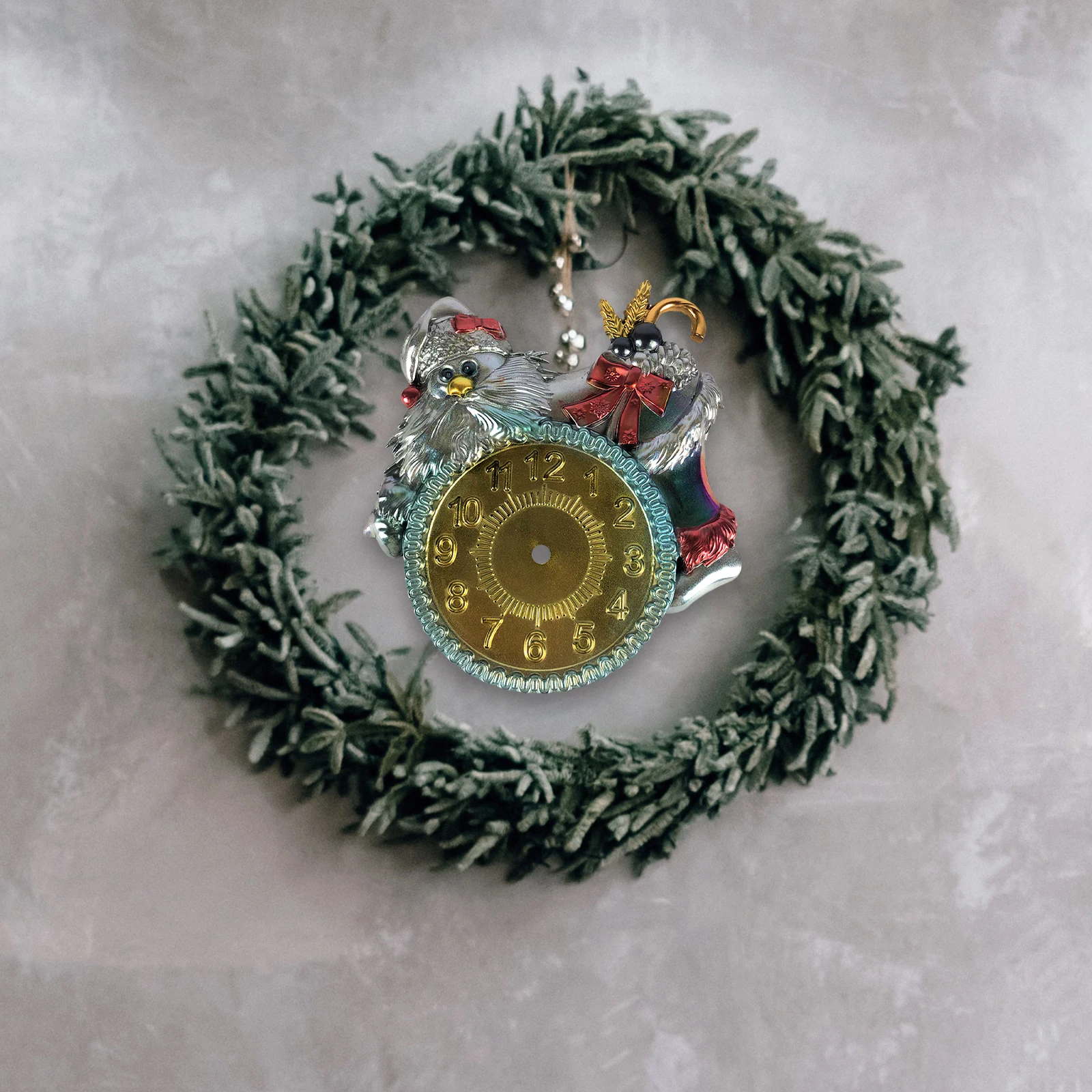 

Round Clock Mold White 8653 Santa Claus Roman Numeral Dial Christmas Craft Flexible Reusable Silicone Molds for DIY Art Decor