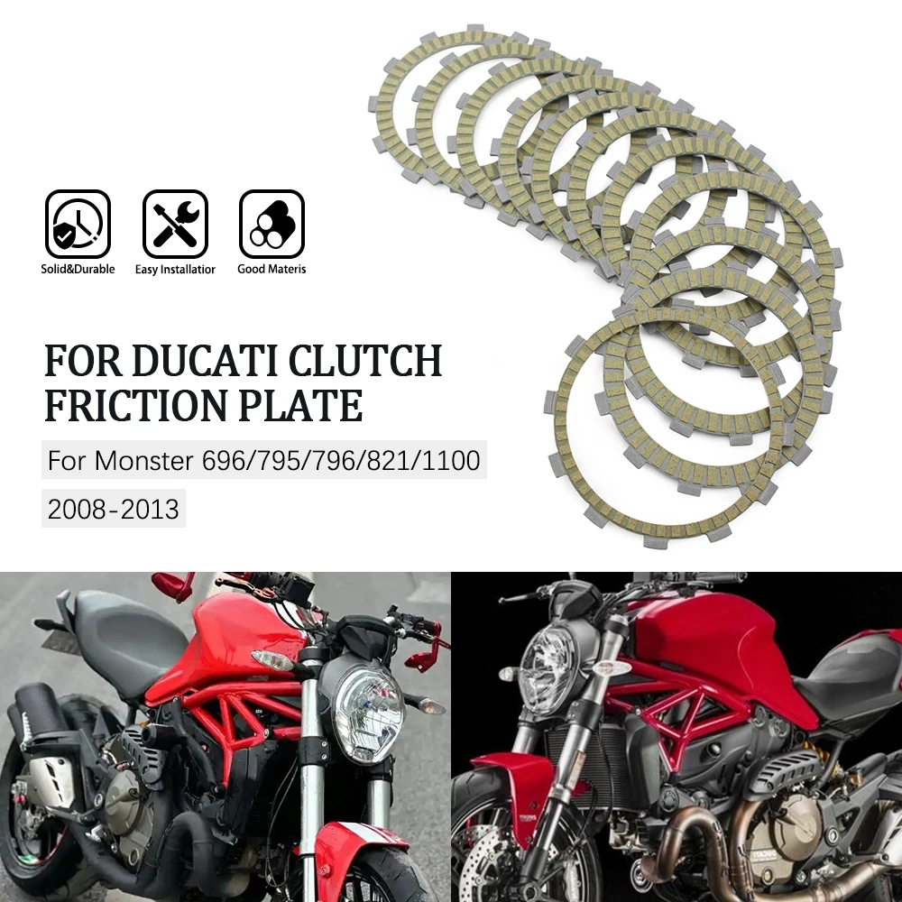 

Friction Clutch Plates Discs 11PC For DUCATI Monster 696 2008-2013 796 2011-2013 795 1100