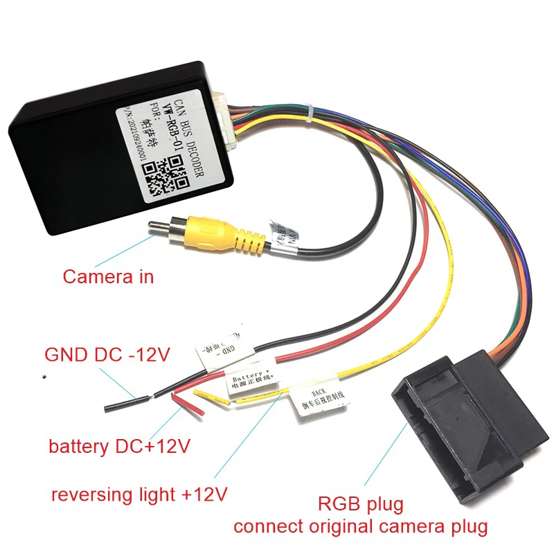 RGB to (RCA) AV CVBS Signal Converter Adapter For VW Tiguan Golf 6 MAGOTAN B7L passat CC Original Rearview Camera  Android DVR